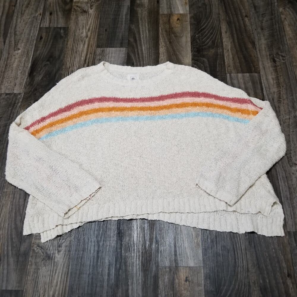 Rip‎ Curl Surfer Striped Knitted Sweatshirt Size Large Oversize Knit Sweater
